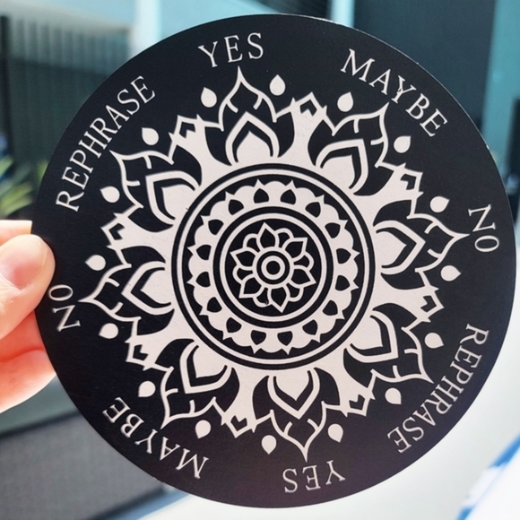 Lotus ✦ Pendulum Board ✦ 6" Black White Solid Wood Spiritual Divination Tool NWT - Picture 1 of 5